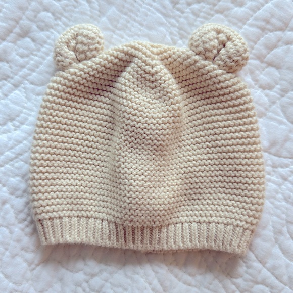 GAP Other - Baby Gap Cream Knit Hat with Bear Ears 3-6M